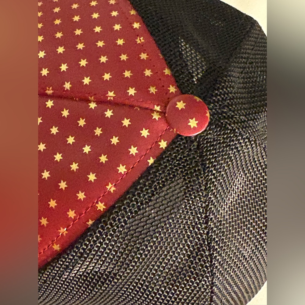 Gucci x Sega Red leather & black/gold star Hat/Cap EUC M 58 adjustable GUCCY - Picture 3 of 14